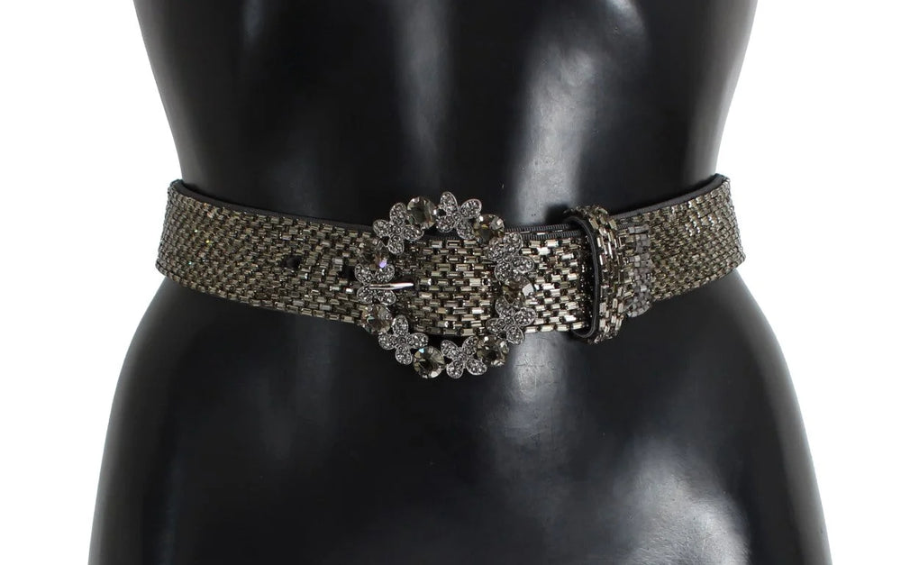 Dolce & Gabbana Crystal Buckle Sequined Waist Belt - 65 cm / 26 Inches - Belts