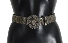 Dolce & Gabbana Crystal Buckle Sequined Waist Belt - 65 cm / 26 Inches - Belts