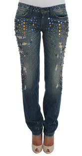 Dolce & Gabbana Crystal Embellished GIRLY Slim Fit Jeans - IT36 | XS - Jeans
