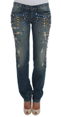 Dolce & Gabbana Crystal Embellished GIRLY Slim Fit Jeans - IT36 | XS - Jeans