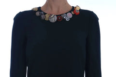 Dolce & Gabbana Crystal Green Stretch A-Line Short Dress - IT38 | S - Dresses