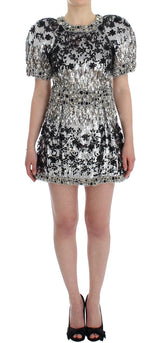 Dolce & Gabbana Crystal Silver Runway Handmade Dress - IT40|S - Dresses