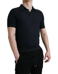 Dolce & Gabbana Dark Blue Collared Short Sleeve Polo T-shirt - IT44 | XS - Polos