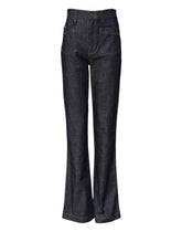 Dolce & Gabbana Dark Blue Cotton Flared Wide Leg Denim Jeans - IT36|XXS - Jeans