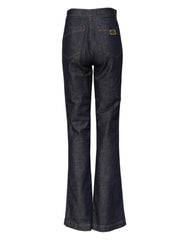 Dolce & Gabbana Dark Blue Cotton Flared Wide Leg Denim Jeans - IT36|XXS - Jeans