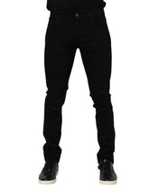 Dolce & Gabbana Dark Blue Cotton Logo Plaque GOLD Denim Jeans - IT54 | XL - Jeans