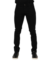 Dolce & Gabbana Dark Blue Cotton Logo Plaque GOLD Denim Jeans - IT54 | XL