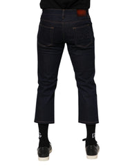 Dolce & Gabbana Dark Blue Cotton Logo Slim Fit Men Denim Jeans - IT48 | M - Jeans