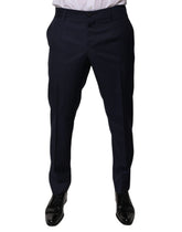 Dolce & Gabbana Dark Blue Cotton Men Dress Pants - IT46 | S - Trousers