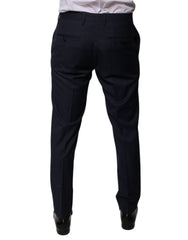 Dolce & Gabbana Dark Blue Cotton Men Dress Pants - IT46 | S - Trousers