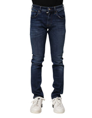 Dolce & Gabbana Dark Blue Cotton Skinny Denim Jeans - IT44 | XS - Jeans
