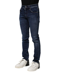 Dolce & Gabbana Dark Blue Cotton Skinny Denim Jeans - IT44 | XS - Jeans