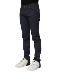 Dolce & Gabbana Dark Blue Cotton Skinny Denim Jeans - IT46 | S - Jeans