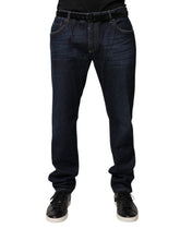 Dolce & Gabbana Dark Blue Cotton Skinny Denim Jeans - IT58 | XXL - Jeans