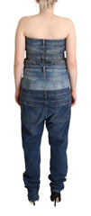 Dolce & Gabbana Dark Blue Cotton Strapless Denim Jumpsuit Dress - IT40|S - Dresses