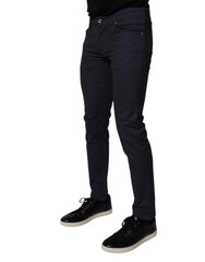 Dolce & Gabbana Dark Blue Cotton Stretch Skinny Denim Jeans - Jeans