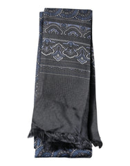 Dolce & Gabbana Dark Blue Fantasy Silk Neck Wrap Shawl Scarf - Scarves & Shawls