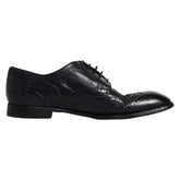 Dolce & Gabbana Dark Blue Leather Derby Wingtip Formal Shoes - EU44/US11 - Shoes
