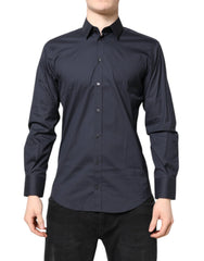 Dolce & Gabbana Dark Blue MARTINI Cotton Dress Formal Shirt - IT39 | S - Shirts