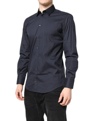 Dolce & Gabbana Dark Blue MARTINI Cotton Dress Formal Shirt - IT39 | S - Shirts