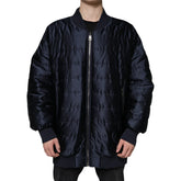 Dolce & Gabbana Dark Blue Quilted Full Zip Bomber Jacket - IT56 | XXL - Bomber Jackets