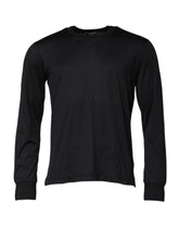 Dolce & Gabbana Dark Blue Silk Crew Neck Men Pullover Sweater - Sweaters