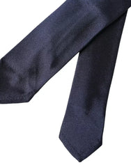 Dolce & Gabbana Dark Blue Silk Skinny Adjustable Tie - Neckties