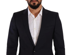Dolce & Gabbana Dark Blue Single Breasted Coat MARTINI Blazer - IT46 | S - Sport Jackets