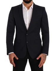 Dolce & Gabbana Dark Blue Single Breasted Coat MARTINI Blazer - IT46 | S - Sport Jackets