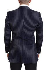 Dolce & Gabbana Dark Blue Stripe Wool Single Breasted Blazer - IT48 | M - Sport Jackets