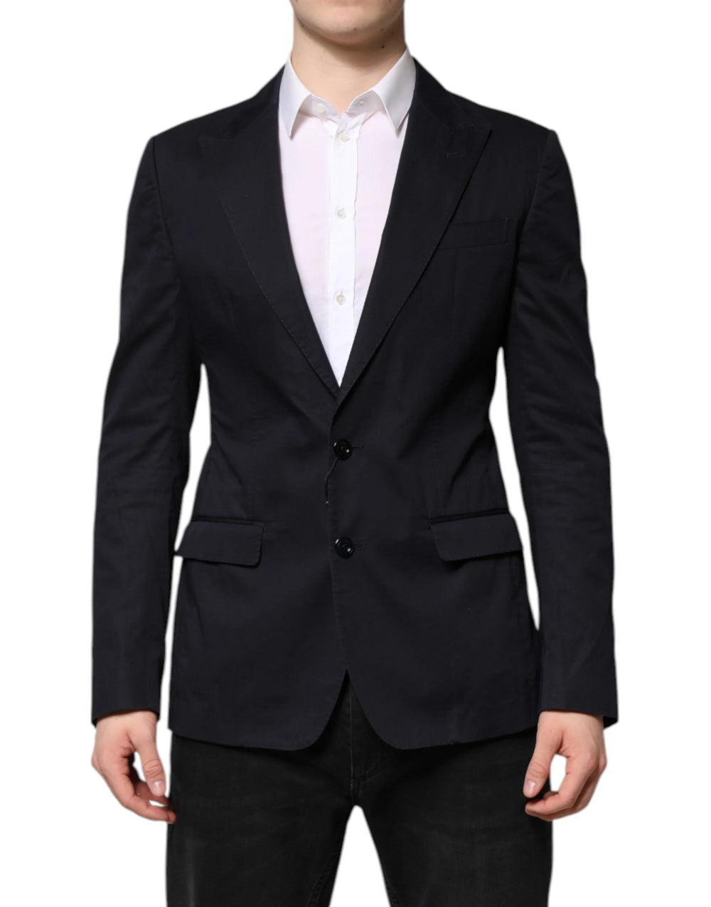 Dolce & Gabbana Dark Blue TAORMINA Cotton Blazer Suit Jacket - IT48 | M - Sport Jackets