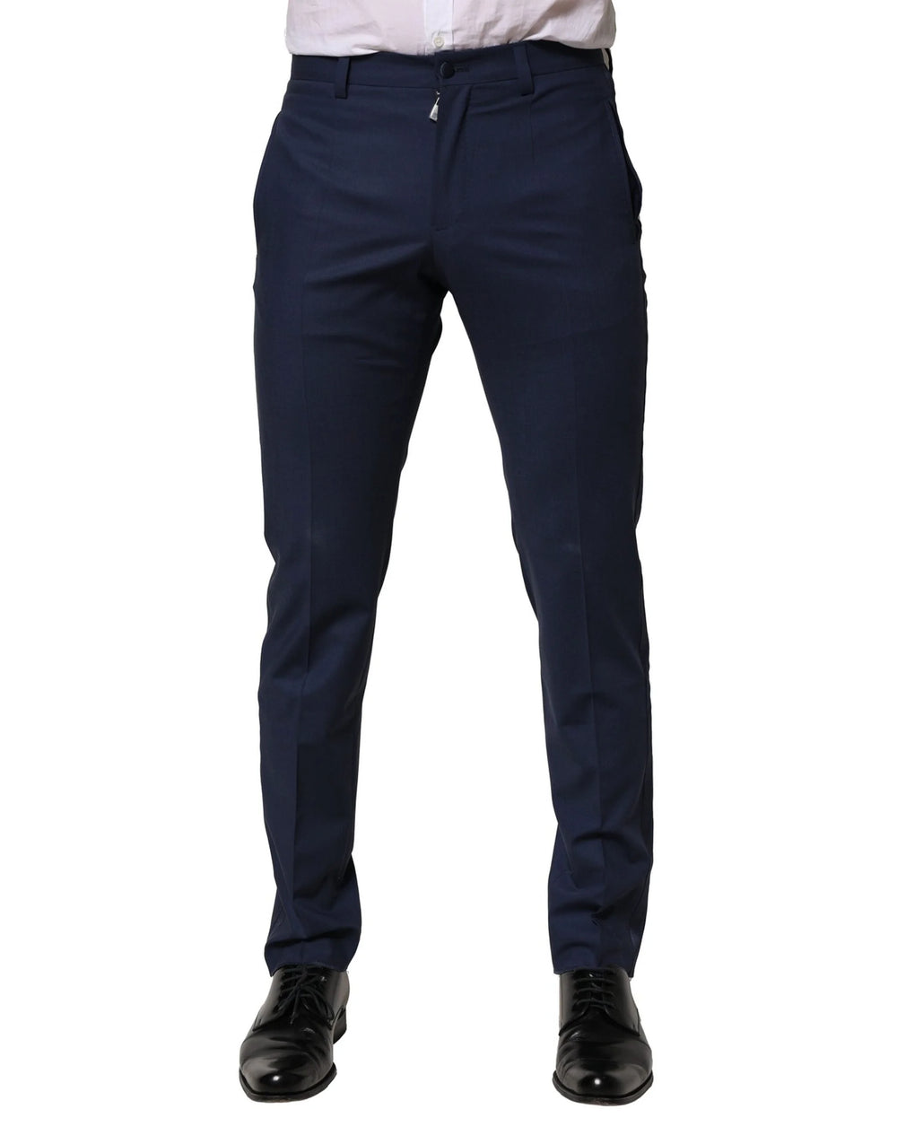 Dolce & Gabbana Dark Blue Wool Dress Formal Pants - IT46 | S - Trousers