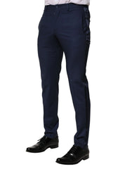 Dolce & Gabbana Dark Blue Wool Dress Formal Pants - IT46 | S - Trousers