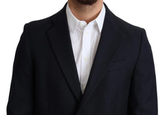 Dolce & Gabbana Dark Blue Wool Single Breasted Coat Jacket - IT46 | S - Overcoats