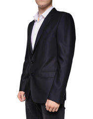 Dolce & Gabbana Dark Blue Wool Single Breasted Dress Coat Blazer - IT48 | M - Sport Jackets