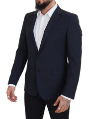 Dolce & Gabbana Dark Blue Wool Single Breasted MARTINI Blazer - IT48 | M