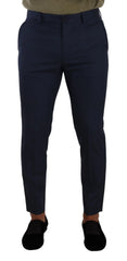 Dolce & Gabbana Dark Blue Wool Skinny Formal Dress Pants - IT48 | M - Trousers