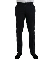 Dolce & Gabbana Dark Blue Wool Slim Fit Formal Pants - IT48 | M - Trousers