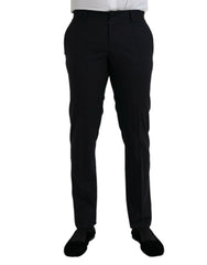 Dolce & Gabbana Dark Blue Wool Slim Fit Formal Pants - IT48 | M - Trousers