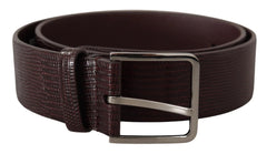 Dolce & Gabbana Dark Brown Calf Leather Silver Logo Metal Buckle Belt - 90 cm / 36 Inches - Belts