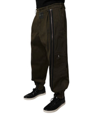 Dolce & Gabbana Dark Brown Cotton Jogger Cargo Pants - IT52 | XL - Cargo Pants