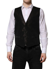 Dolce & Gabbana Dark Brown Dress Formal Men Waistcoat Vest - IT50 | L - Vests