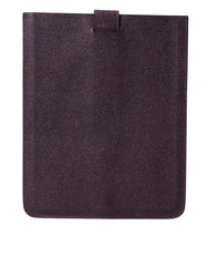 Dolce & Gabbana Dark Brown Leather Logo Plaque Cover Sleeve Tablet Case - Handheld Device Accessories