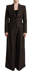 Dolce & Gabbana Dark Brown Wool Single Breasted 2 Pc Jacket Pants - IT40|S - Pant Suits