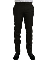 Dolce & Gabbana Dark Brown Wool Slim Fit Formal Pants - IT48 | M - Trousers