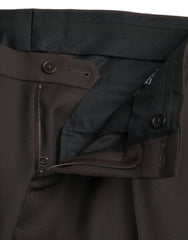 Dolce & Gabbana Dark Brown Wool Slim Fit Formal Pants - IT48 | M - Trousers