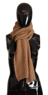 Dolce & Gabbana Dark Brown Wrap Shawl Knitted Camel Scarf - Scarves & Shawls