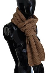 Dolce & Gabbana Dark Brown Wrap Shawl Knitted Camel Scarf - Scarves & Shawls