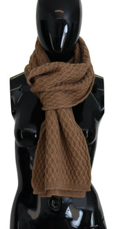 Dolce & Gabbana Dark Brown Wrap Shawl Knitted Camel Scarf - Scarves & Shawls