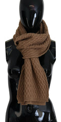 Dolce & Gabbana Dark Brown Wrap Shawl Knitted Camel Scarf - Scarves & Shawls